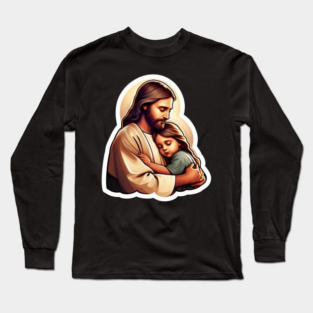 Jesus Is Always With You Long Sleeve T-Shirt by Plushism